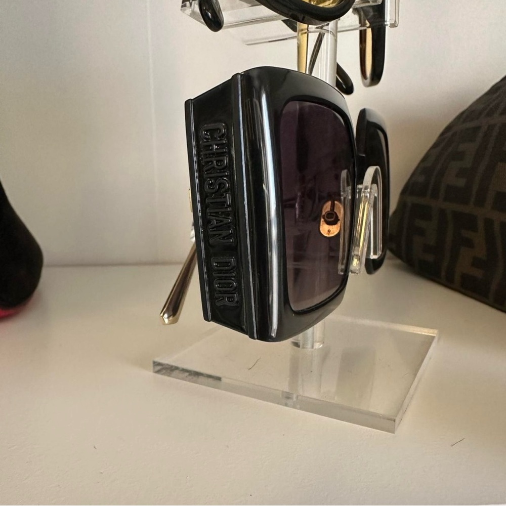 Dior Black Oversized Sunglasses Bold Geometric Design - Picture 5 of 5